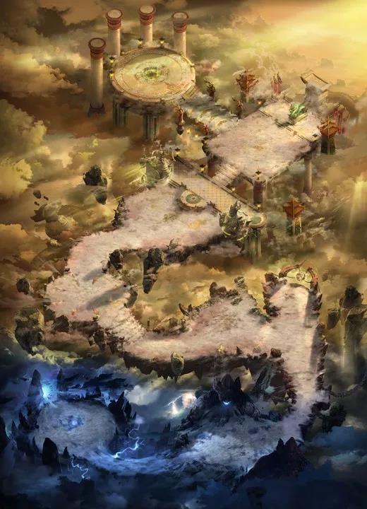 「云海神殿地图」 神途天际云海，神魔大战遗殿